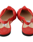 Jimmy Choo Chic Red Pointed Toe Leather Pump Flats
