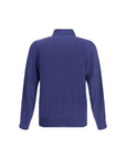 Brunello Cucinelli Blue Cashmere-Wool Long Sleeve Polo Shirt