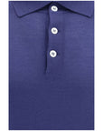Brunello Cucinelli Blue Cashmere-Wool Long Sleeve Polo Shirt