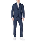 Mulish Checkered Galapagos ABS-992 Two-Piece Suit - Blue