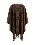 Gucci GG Brown Cashmere Cape & Shawl