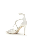 Jimmy Choo White Silk Stiletto Heels