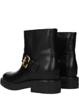 Chloé Black Leather Biker-Style Ankle Boots