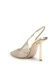 LE SILLA Gilda Crystal Embellished Stiletto Heel Slingback Pumps - Gold