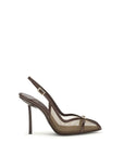 LE SILLA Vittoria Mesh Stiletto Heel Sandals - Brown