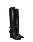 Celine Black Leather High Heel Boots