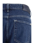 7FOR Mid-Blue Straight-Leg Jeans