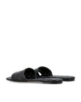 Bottega Veneta Black Quilted Leather Flat Sandals