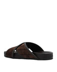 Bottega Veneta Brown Woven Leather Flat Sandals