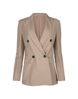 Brunello Cucinelli Virgin Wool Double-Breasted Blazer - Beige