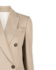 Brunello Cucinelli Virgin Wool Double-Breasted Blazer - Beige