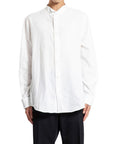 Celine Collarless White Dress Shirt