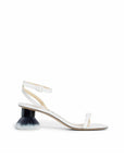 Loewe Petal Make-Up Brush Kitten Heel Sandals - White