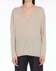 Max Mara V-Neck Cashmere Sweater - Cool Beige