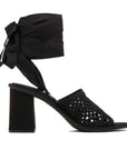 Miu Miu Bow Ankle Strap Block Heel Sandals