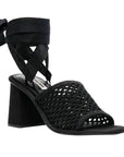 Miu Miu Bow Ankle Strap Block Heel Sandals