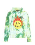 Palm Angels Logo & Flaming Sun Graphic Hoodie - Green - Made In Italy