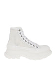 Alexander McQueen White Raffia High Top Sneakers