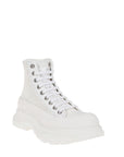 Alexander McQueen White Raffia High Top Sneakers