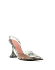Amina Muaddi Glass-Like Snake Print Slingback Heels - Musk