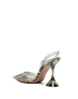 Amina Muaddi Glass-Like Snake Print Slingback Heels - Musk