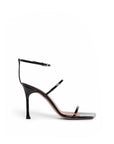 Amina Muaddi Patent Leather Strappy Heels - Black