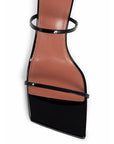 Amina Muaddi Patent Leather Strappy Heels - Black