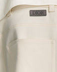 Dior White Cashmere Wide Leg Pants