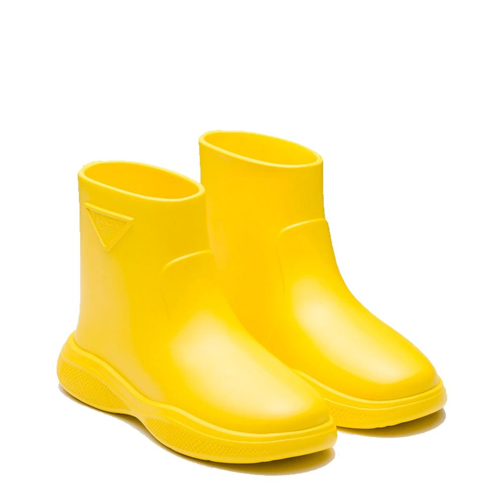 PRADA イエロー レインブーツ Prada Limoncello Yellow Rubber Rain Boots – Runway Door