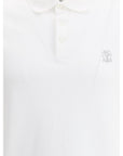 Brunello Cucinelli White Cotton Polo Shirt