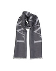 Lanvin Logo Gray/Grey Wool-Silk Scarf