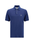 Brunello Cucinelli Azure Blue Cotton Polo Shirt