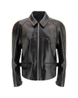 Prada Vintage Black Leather Jacket