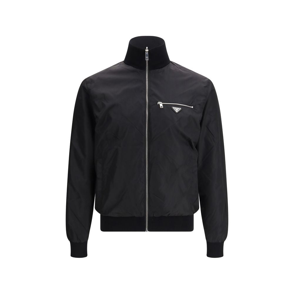 【最終値下価格！新品size38М】PRADA ブラック 切り替えニットブルゾン Prada Black Reversible Wool Jacket – Runway Door