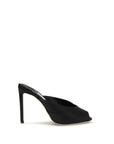 Jimmy Choo Black Leather Peep Toe Stiletto Heels