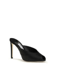 Jimmy Choo Black Leather Peep Toe Stiletto Heels