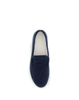 Brunello Cucinelli Deep Blue Casual Suede Leather Loafers