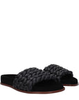 Chloé Black Woven Leather Slippers