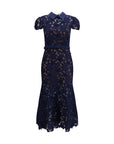 Self-Portrait Guipure Lace Midi Cocktail Dress