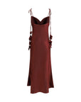Self-Portrait Satin Midi Dress - Burgundy
