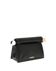 Jacquemus Rond Carré Black Leather Clutch Bag