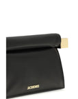 Jacquemus Rond Carré Black Leather Clutch Bag