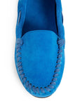 The Row Suede Leather Moccasin - Blue