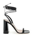 Miu Miu Leather Block Heeled Sandals - Black