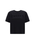 Alexander McQueen Logo Black Cotton T-Shirt