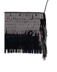 Self-Portrait Feather-Like Sequin Crop Top - Black