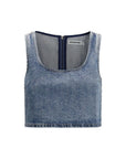 Self-Portrait Blue Cotton Top