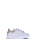 Alexander McQueen Beige & White Leather Platform Sneakers