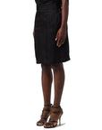 Saint Laurent Black Cupro Mini-Midi Skirt