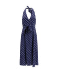 P.A.R.O.S.H. Polka Dot Halter Neck MIDI Dress - Blue